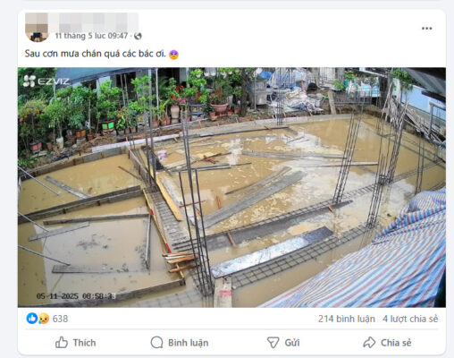 Troi mua anh huong den viec xay dung