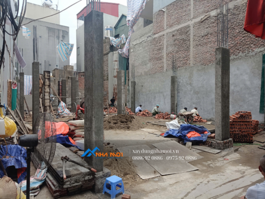Lỗi khiến dầm sàn cột bê tông: Nứt, võng, hở thép - Cảnh báo 3 lỗi nghiêm trọng khi đổ bê tông và Cách khắc phục khi xây nhà 6 Hình ảnh công trình xây dựng chung cư mini tại Hoàng Mai - Nhà Mới xây nhà trọn gói