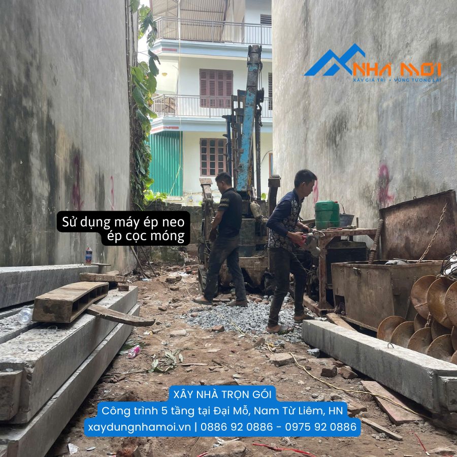 ép cọc móng bằng máy ép neo để giảm rủi ro