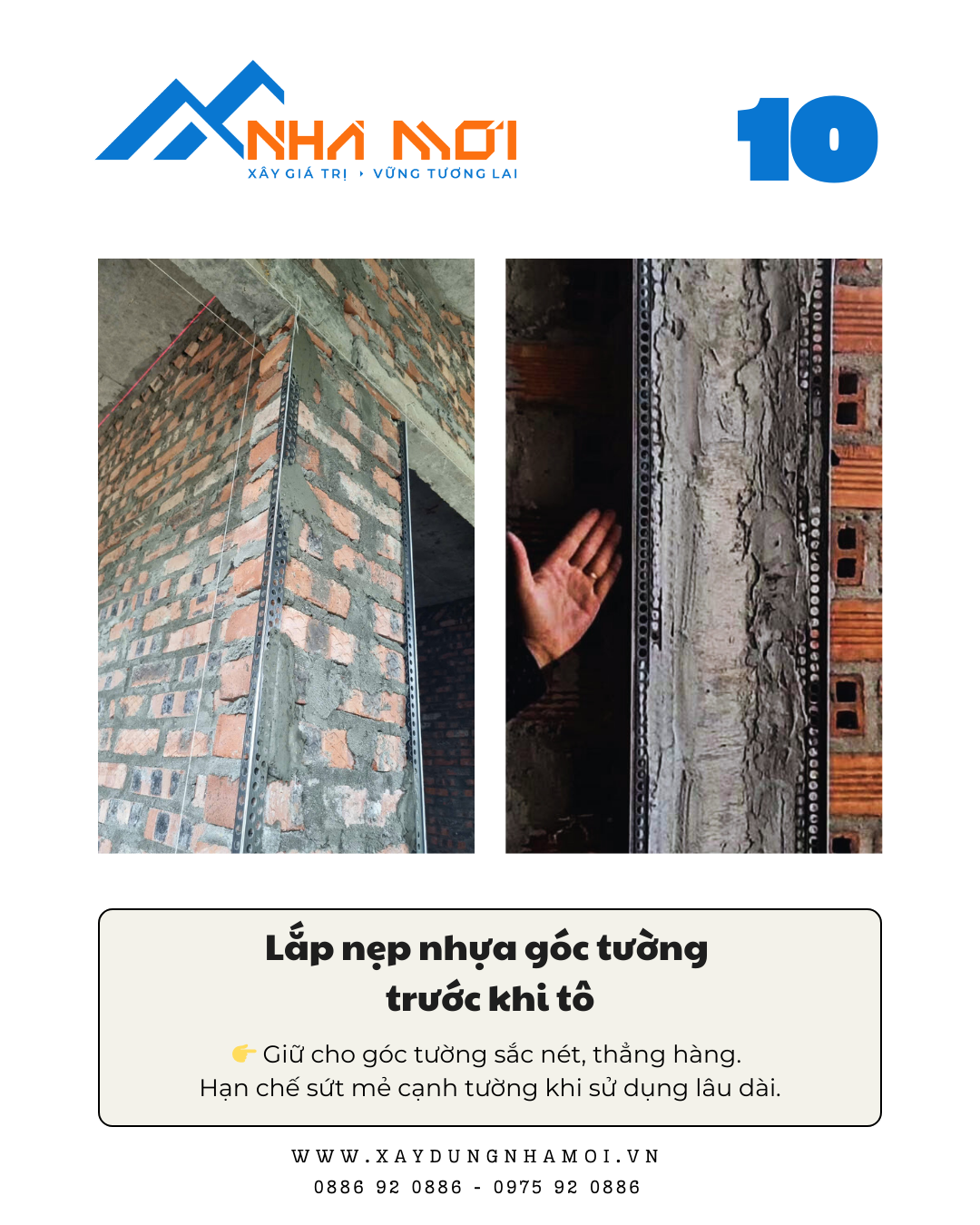 Nẹp nhựa góc tường giúp hạn chế sứt mẻ Nẹp nhựa góc tường giúp hạn chế sứt mẻ