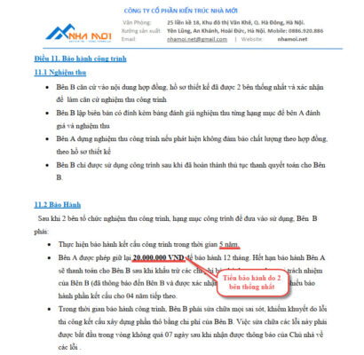 Điều khoản bảo hành trong hợp đồng xây thô Điều khoản bảo hành trong hợp đồng xây thô