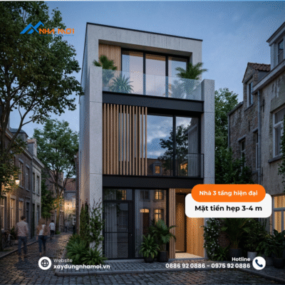Mau nha 3 tang hien dai mat tien 3 4m 5