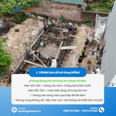 Quy trình xây nhà trọn gói bước thi công phần móng