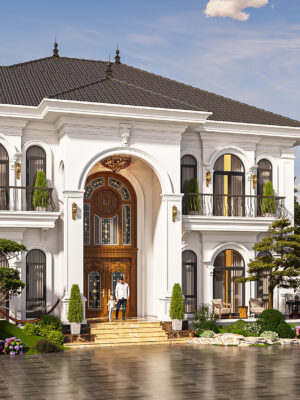 Alternative view of Biệt thự 2 tầng mái ngói truyền thống cách điệu - Anh Đức Vĩnh Phúc