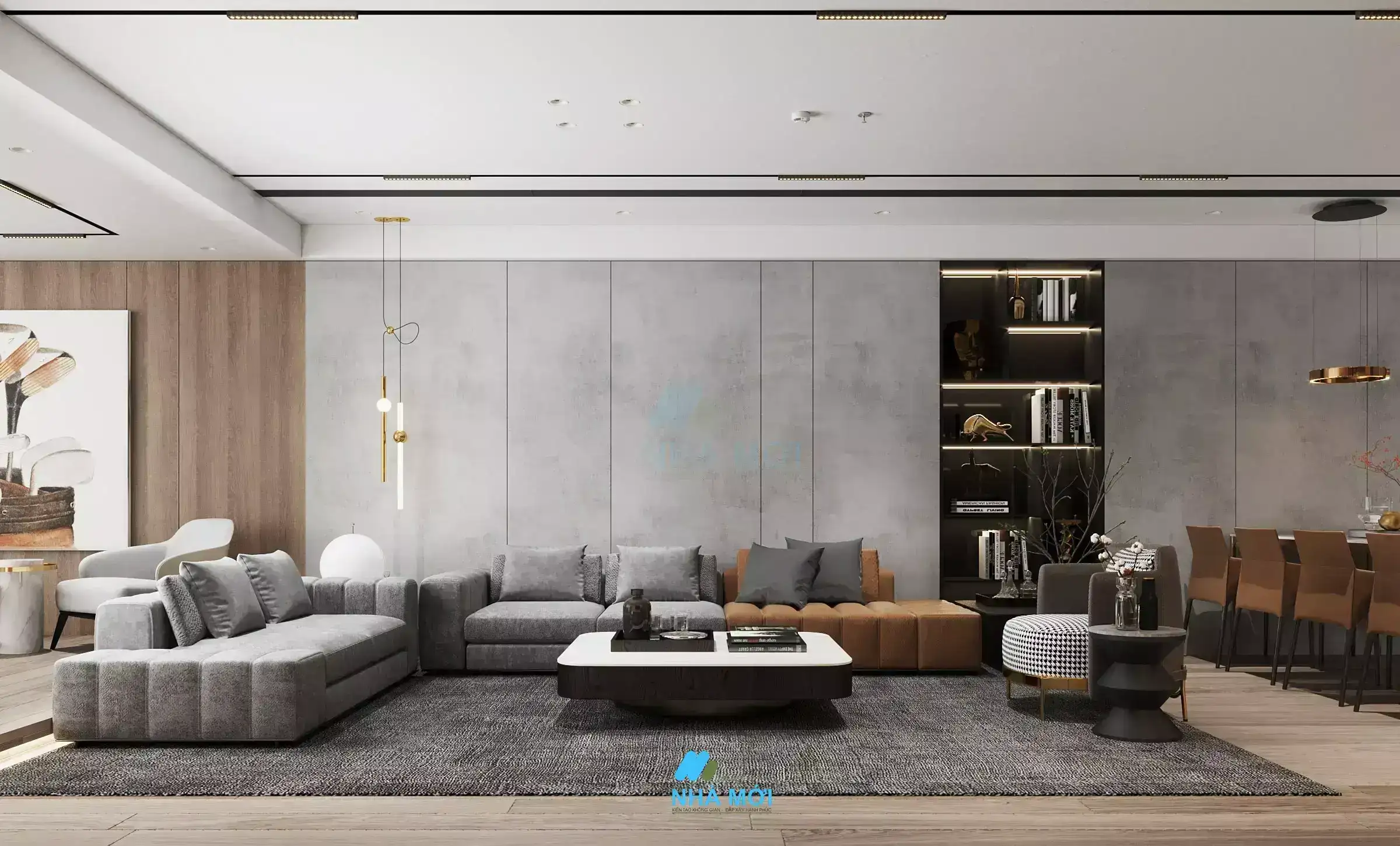 Mẫu Thiết Kế Nội Thất Căn Chung Cư 300m2 Tại Hoàng Đạo Thúy, Hà Nội - Ảnh 3