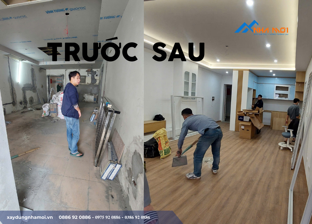Cải tạo trọn gói căn hộ chung cư 3 phòng ngủ, 2 nhà vệ sinh trọn góiCT2 Văn Khê - Ảnh 2