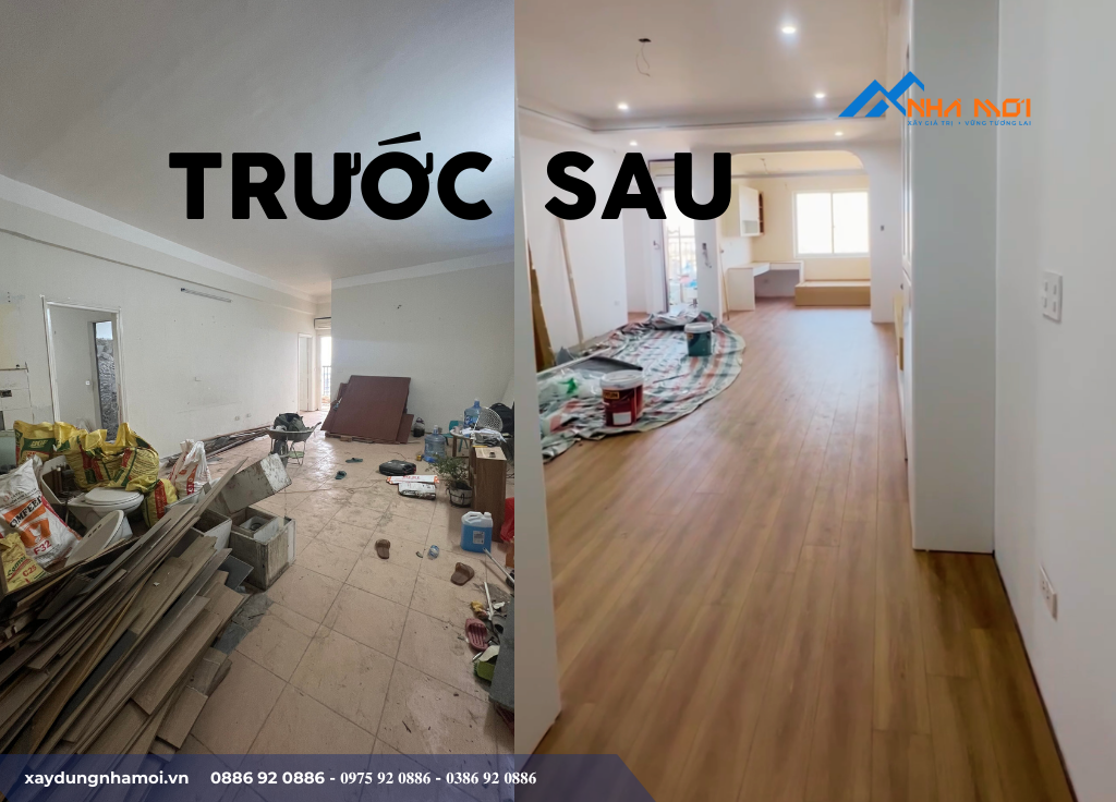 Cải tạo trọn gói căn hộ chung cư 3 phòng ngủ, 2 nhà vệ sinh trọn góiCT2 Văn Khê - Ảnh 3