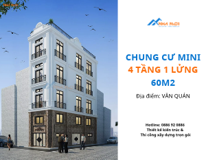 Kiến trúc chung cư mini 60m2 – 4 tầng 1 lửng, 1 tum có thang máy