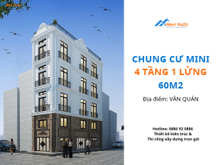 Kiến trúc chung cư mini 60m2 – 4 tầng 1 lửng, 1 tum có thang máy
