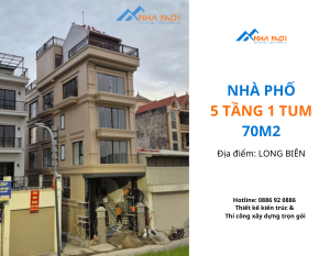 Nhà phố hiện đại 5 tầng 1 tum tại Ngọc Thụy, Long Biên - Thiết kế & xây nhà trọn gói