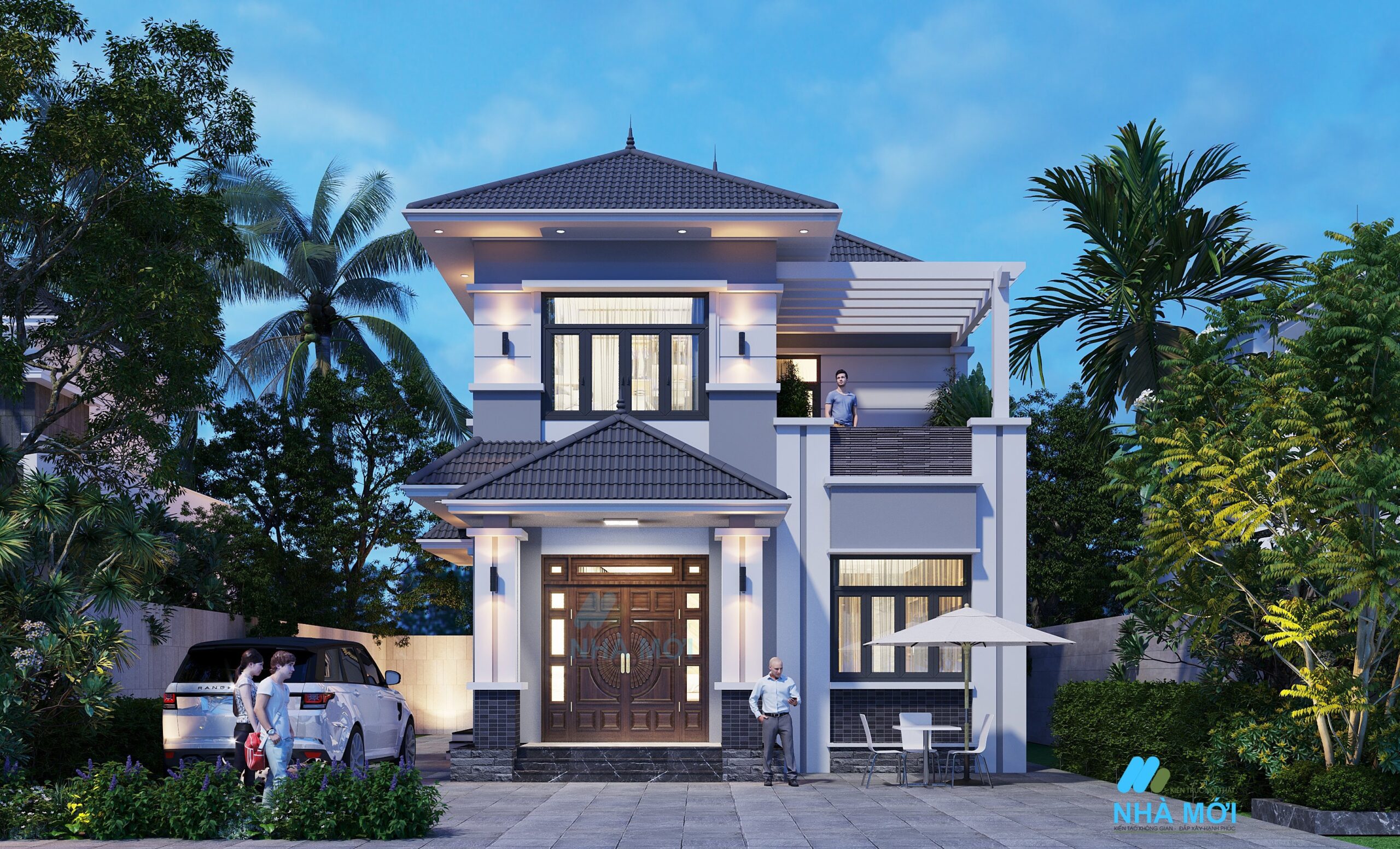 Mẫu Thiết Kế Nhà Mái Nhật 2 Tầng