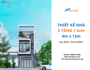 Nhà Phố 2 Tầng 1 tum 4x12m