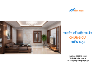 Thiết kế nội thất chung cư 120m2 hiện đại kết hợp gỗ óc chó