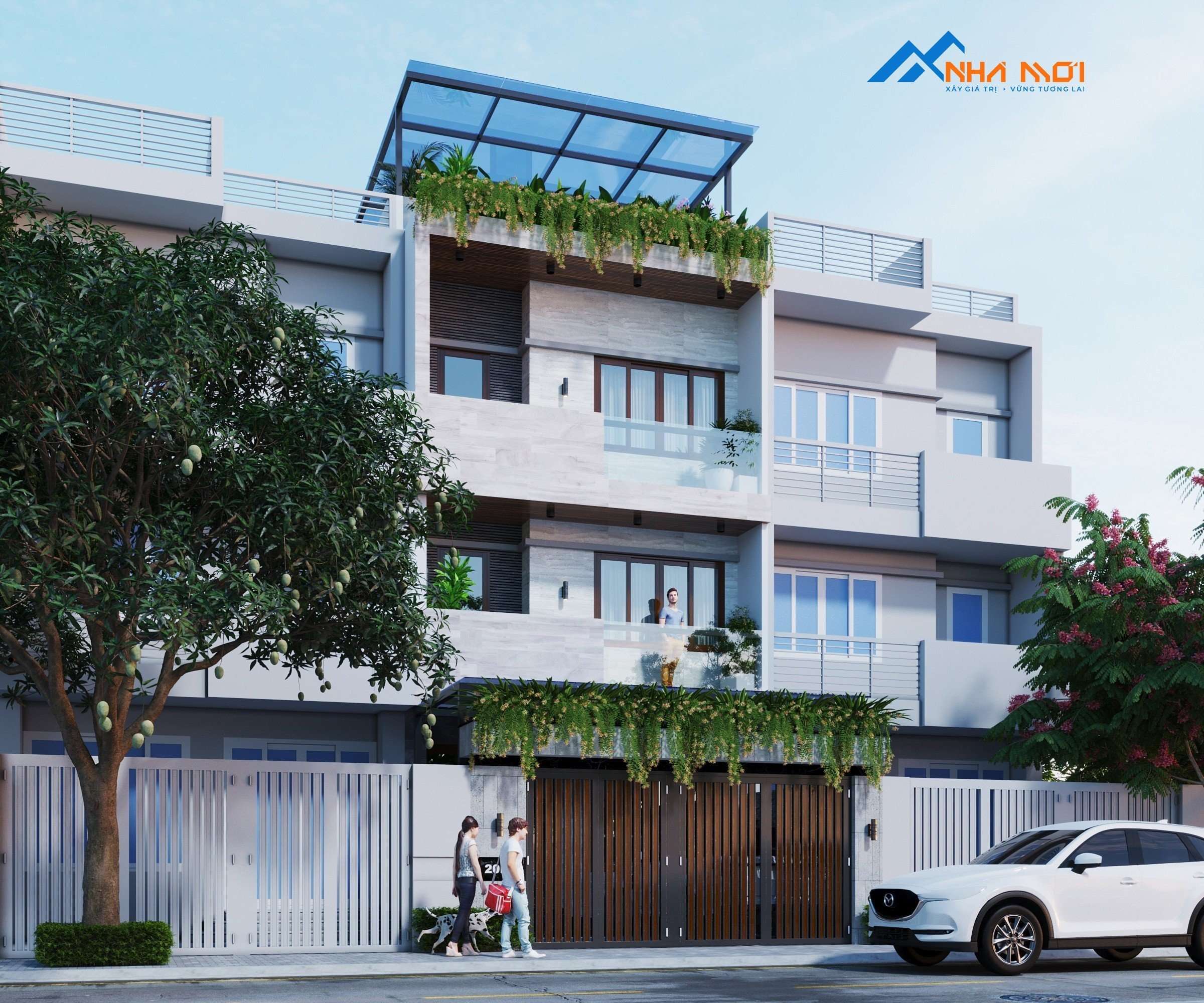 Thiết Kế Kiến Trúc liền kề 3 tầng - Nhà Anh Hiền, An Khánh