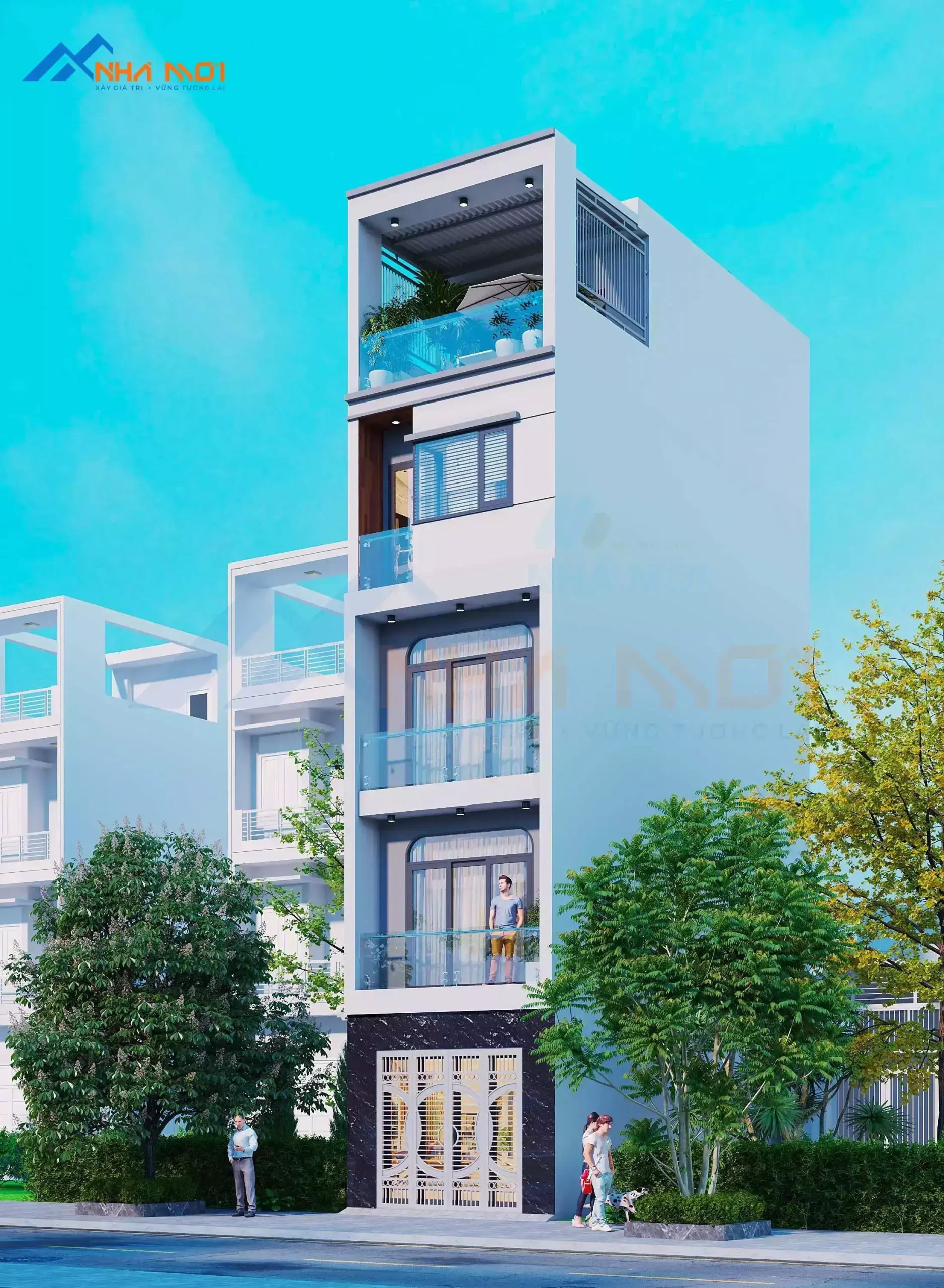 Mẫu Thiết Kế Kiến Trúc Nhà Phố 4 Tầng 1 tum - Ảnh 2