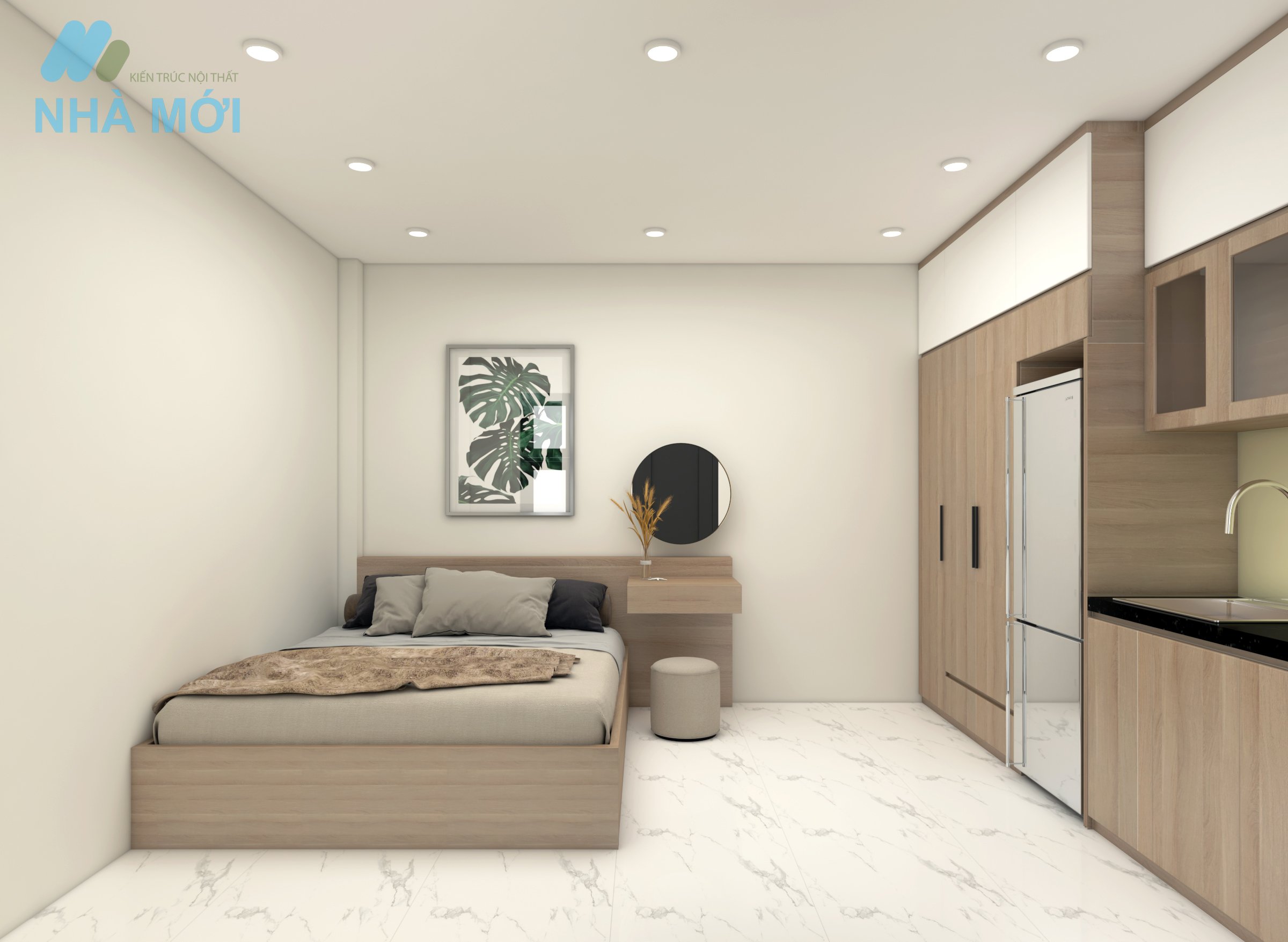 Mẫu Thiết Kế Và Thi Công Kiến Trúc, Nội Thất Căn Trung Cư Mini Tại Quan Nhân - Ảnh 6