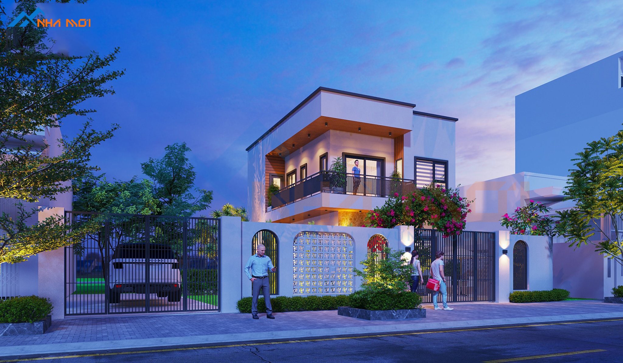 Thiết kế nhà 2 tầng 1 tum 8x10m tại Nông Cống, Thanh Hóa - Ảnh 4