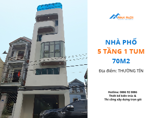Công Trình Xây Nhà Phố 5 tầng 1 tum tại Thường tín - Hà Nội