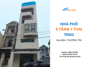 Công Trình Xây Nhà Phố 5 tầng 1 tum tại Thường tín - Hà Nội