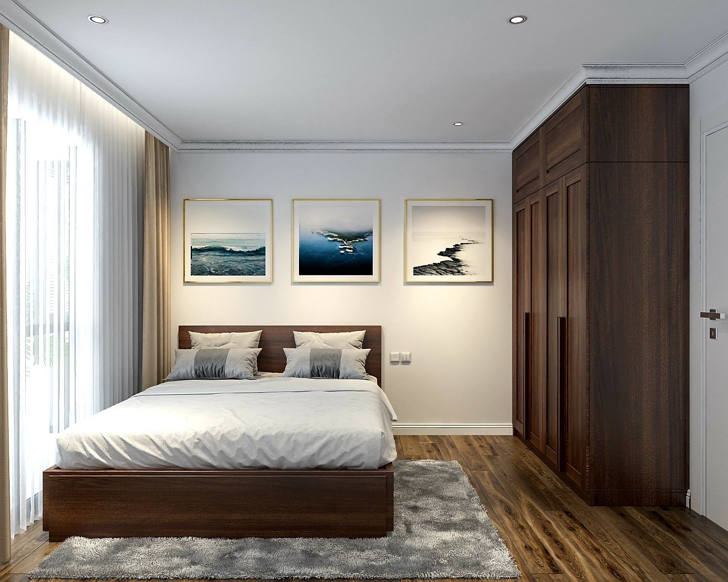 Thiết kế nội thất chung cư 100m2 hiện đại | Gỗ sồi Mỹ cao cấp - Ảnh 11