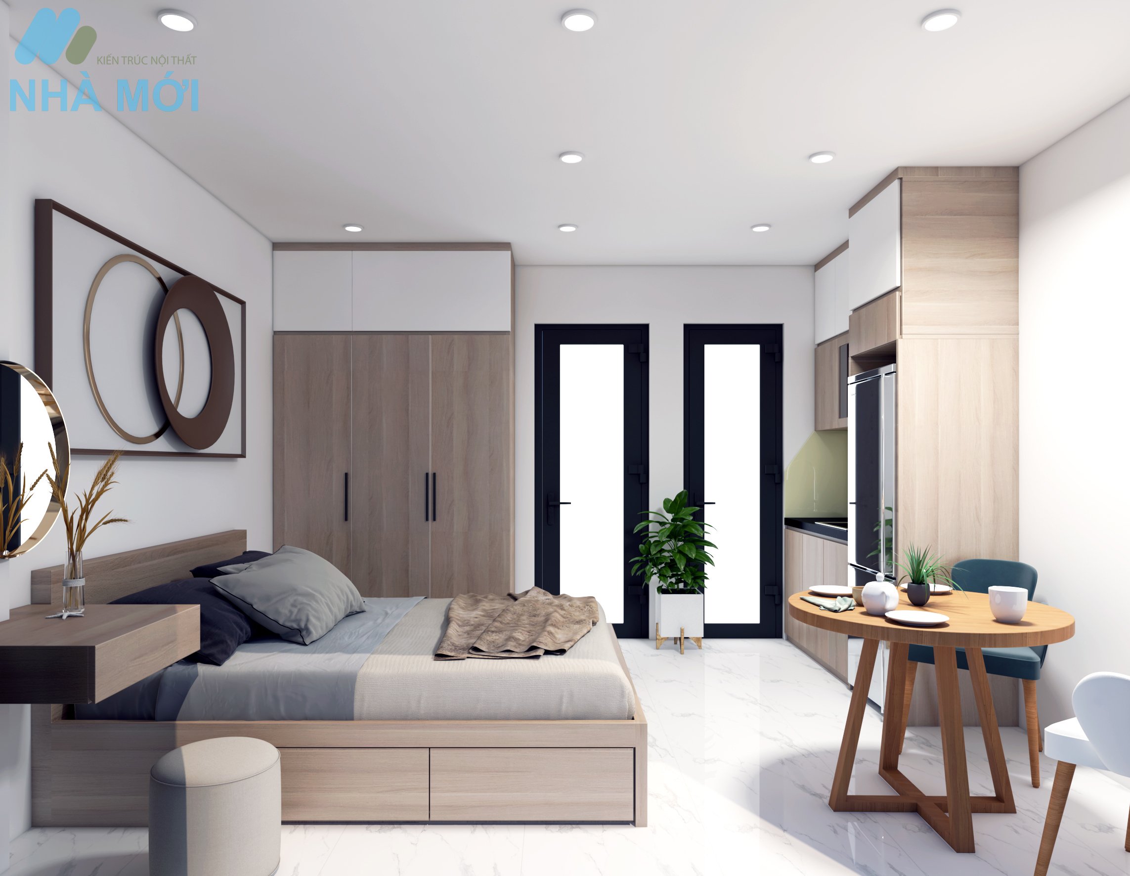 Mẫu Thiết Kế Và Thi Công Kiến Trúc, Nội Thất Căn Trung Cư Mini Tại Quan Nhân