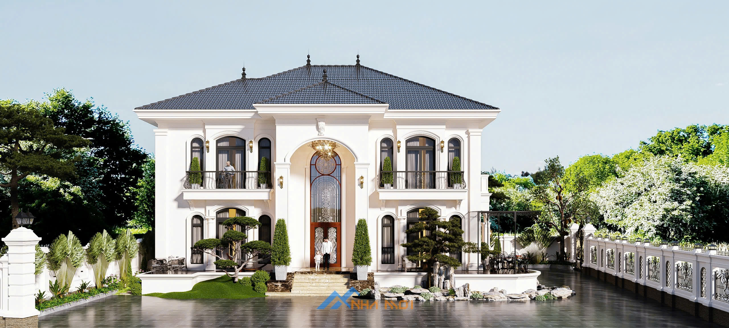 Biệt thự 2 tầng mái ngói truyền thống cách điệu - Anh Đức Vĩnh Phúc - Ảnh 9