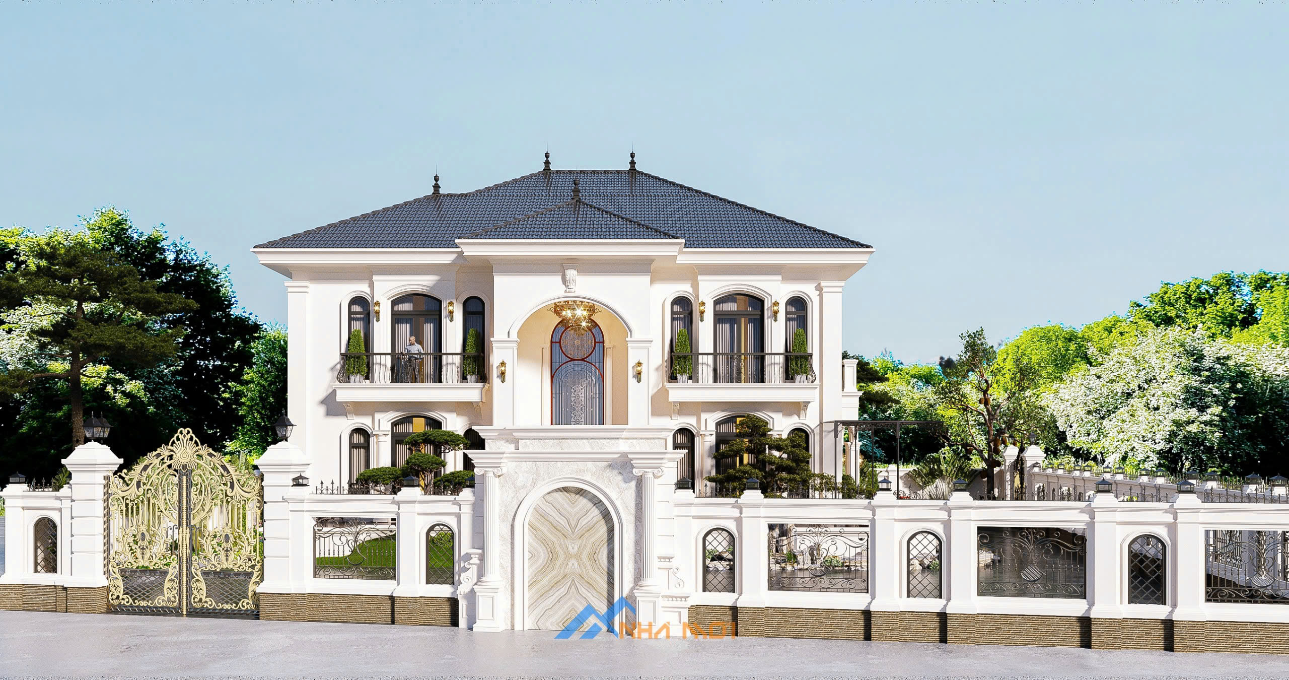 Biệt thự 2 tầng mái ngói truyền thống cách điệu - Anh Đức Vĩnh Phúc - Ảnh 11