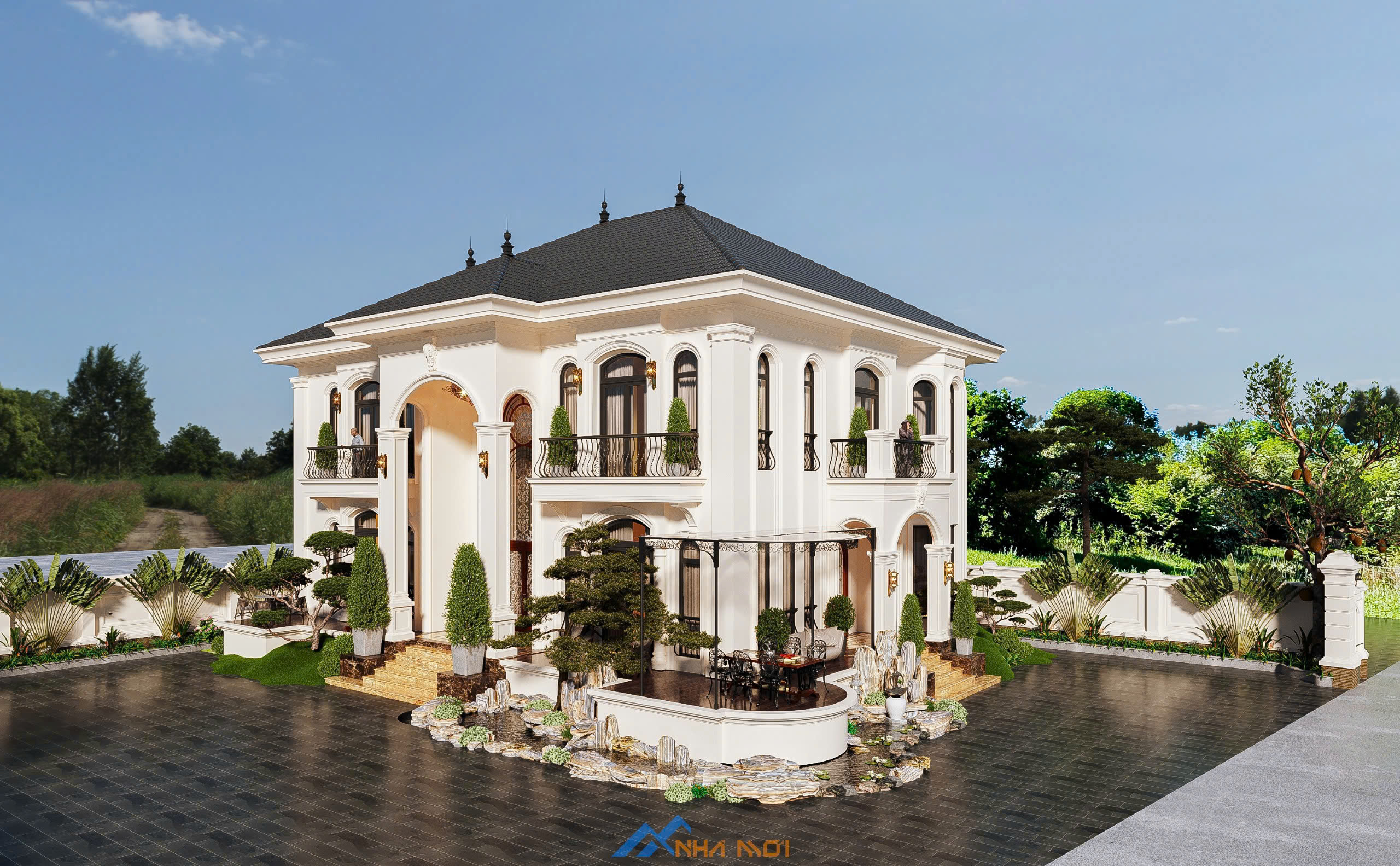 Biệt thự 2 tầng mái ngói truyền thống cách điệu - Anh Đức Vĩnh Phúc - Ảnh 14