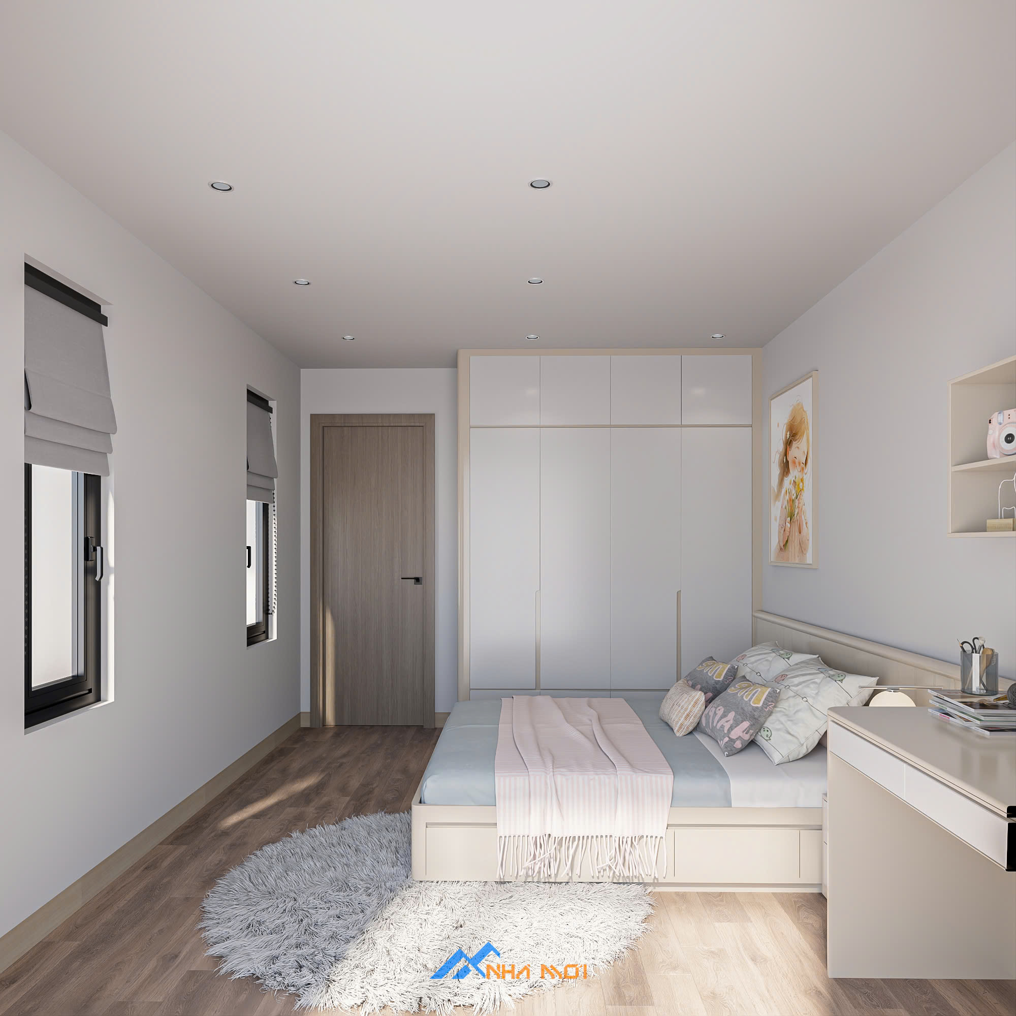 THIẾT KẾ PHÒNG NGỦ CON TRAI CON GÁI - NHÀ PHỐ 3 TẦNG - ANH TUẤN BẮC GIANG - Ảnh 5