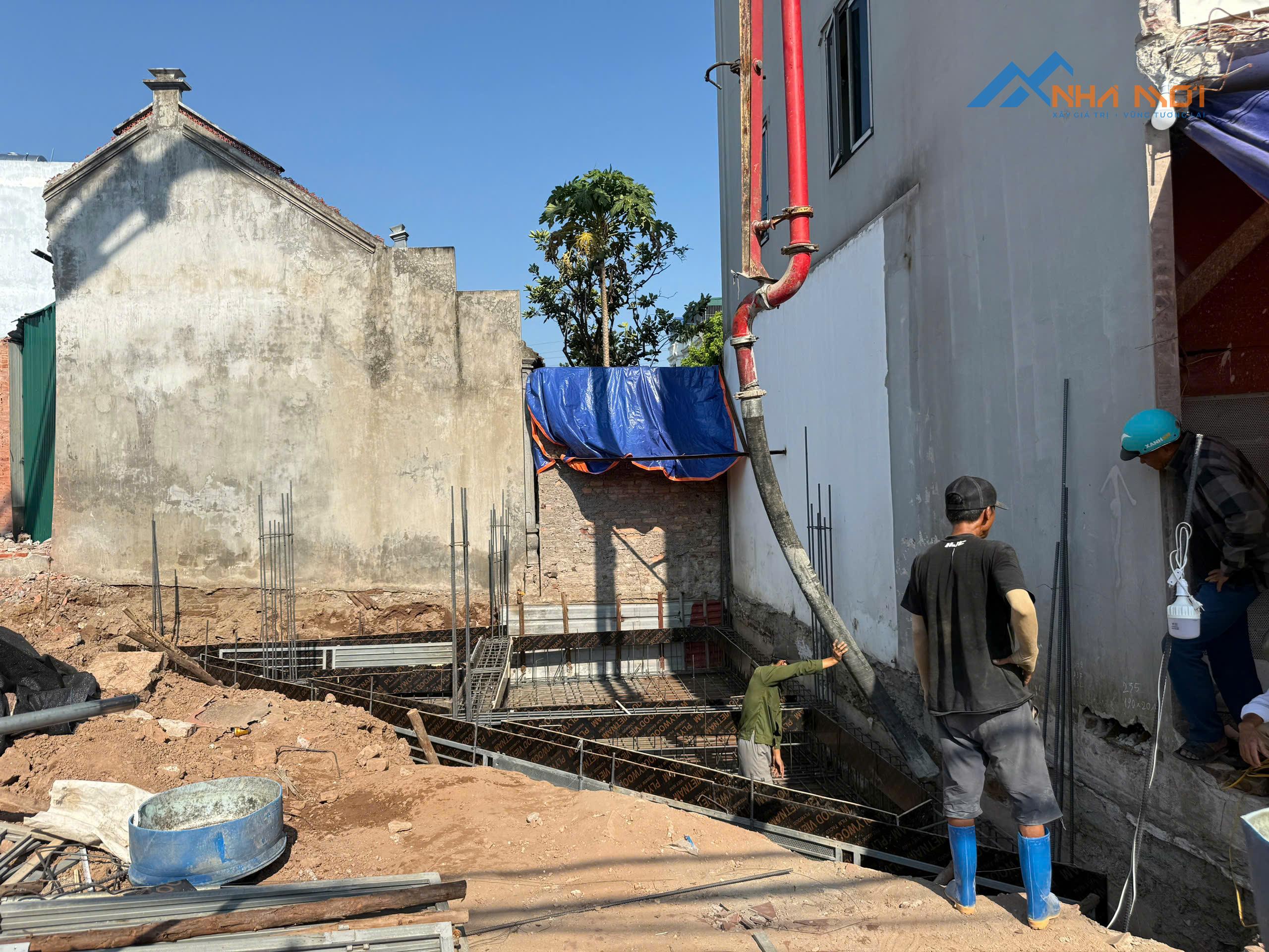 Hình ảnh thi công móng tại Nhà 3 tầng 1 tum 37m2 tại Mai Lĩnh Hình ảnh thi công móng tại Nhà 3 tầng 1 tum 37m2 tại Mai Lĩnh