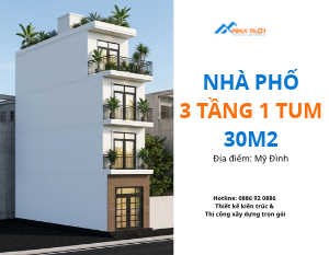 [Đang thi công] Nhà Phố 30m2 3 Tầng 1 Tum Tại Mỹ Đình